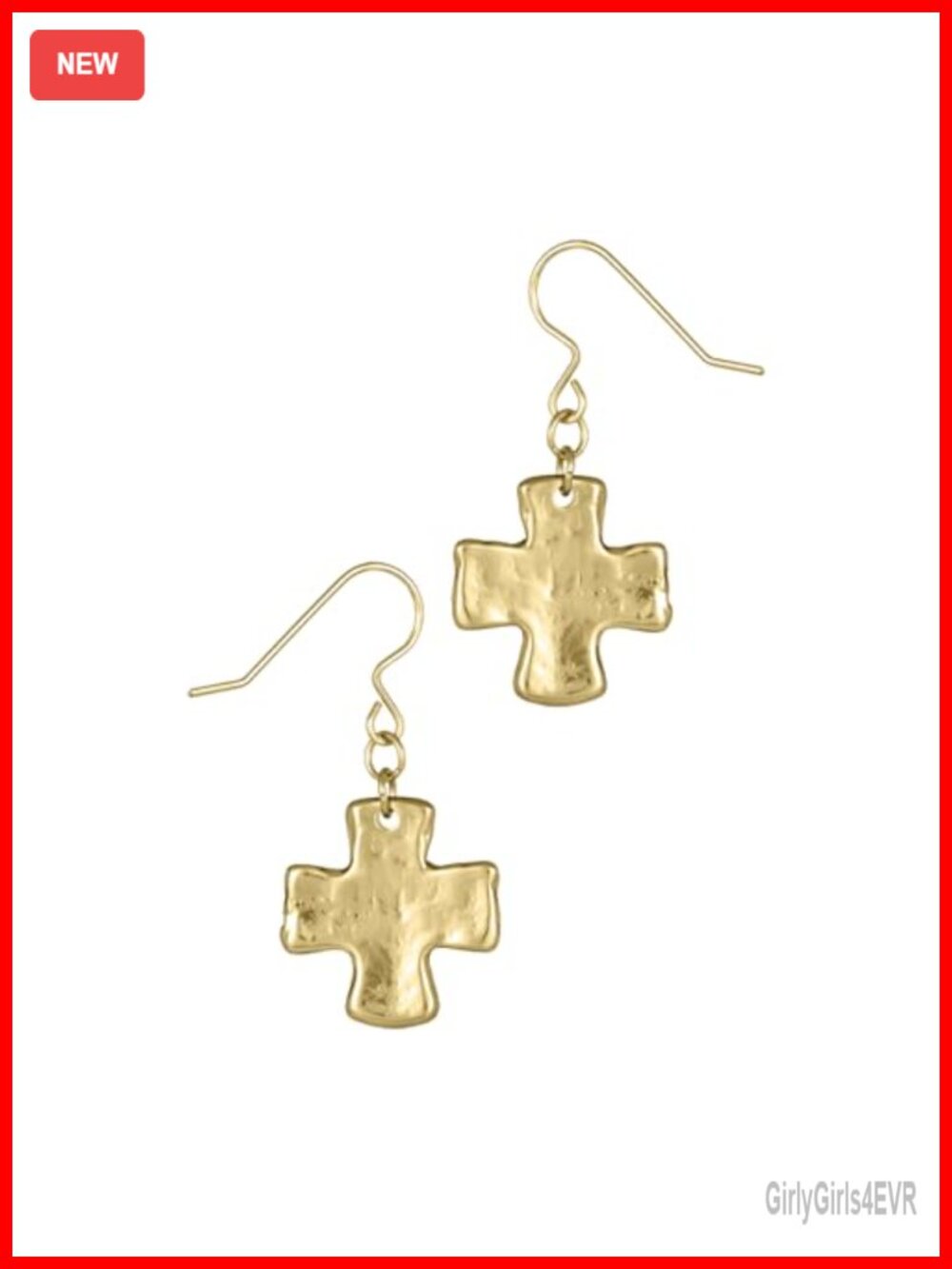 Chunky Cross Chain Earrings PVD Coated Brass Waterproof Tarnish-Free